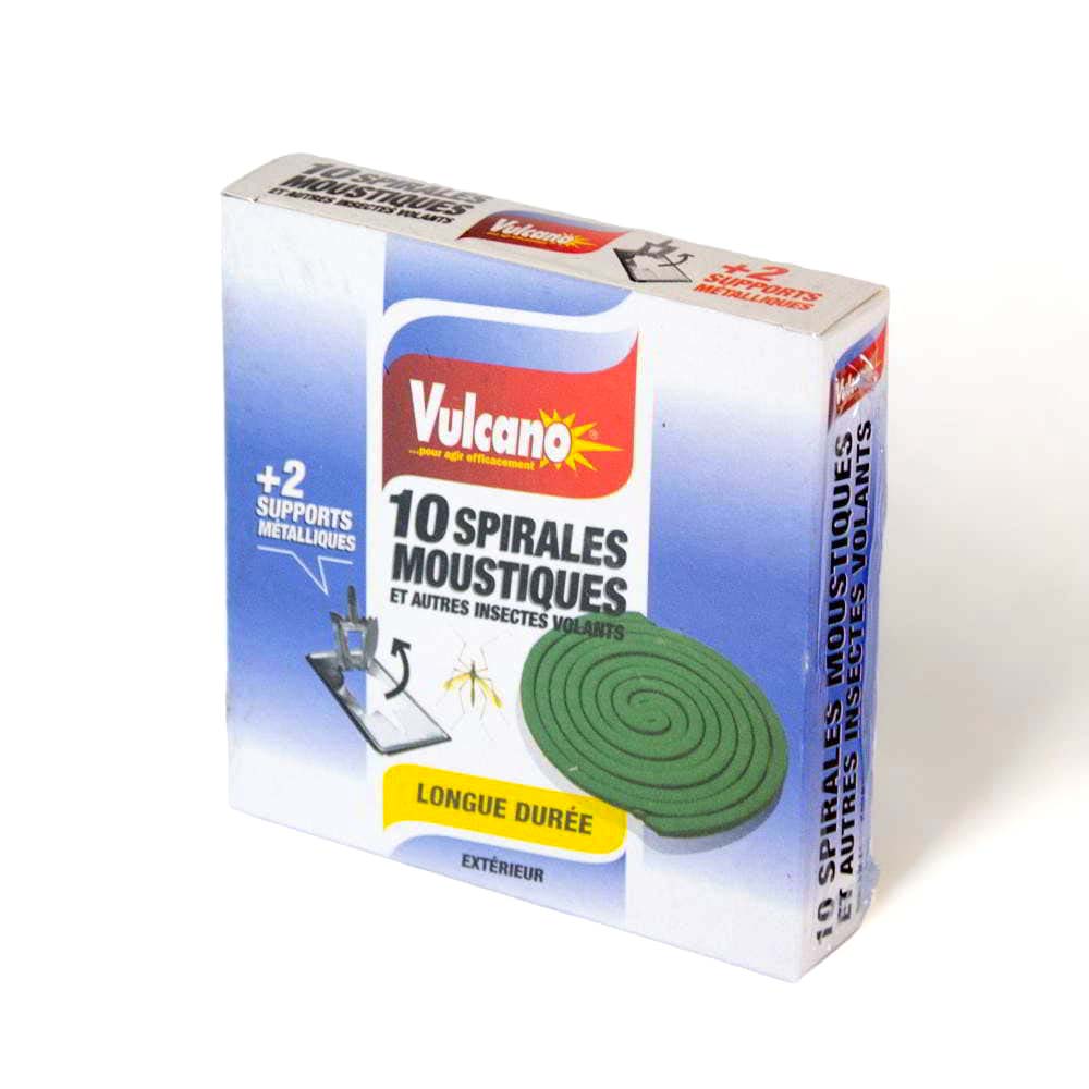 VULCANO Spirales Anti-Moustiques – 10 spirales + 2 supports