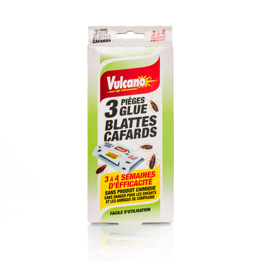 VULCANO – Pièges Glue Cafards / Blattes – Lot de 3