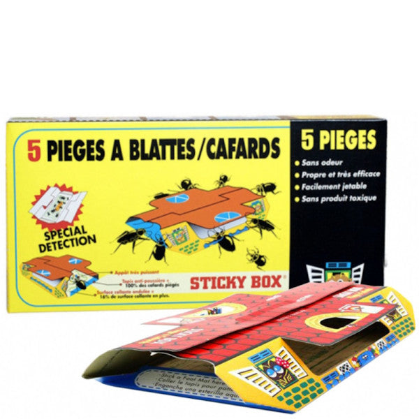 STICKY BOX – Pièges à Blattes / Cafards – Lot de 5