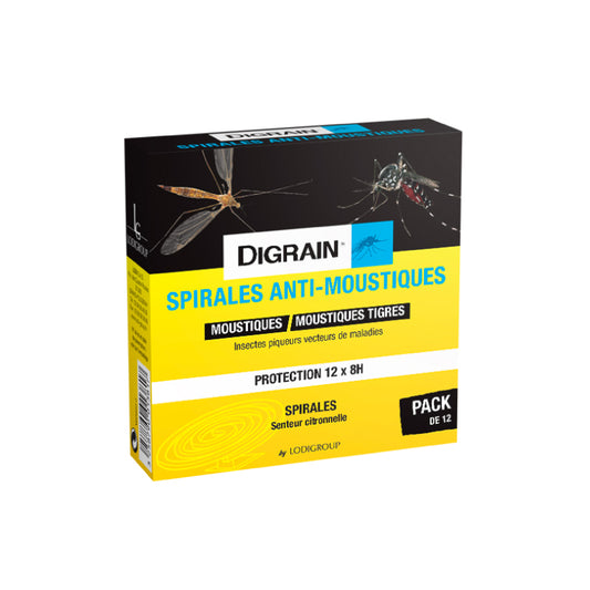 DIGRAIN Spirales Anti-Moustiques – 12 spirales